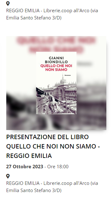 Presentazione del libro “QUELLO CHE NOI NON SIAMO” – Ordine